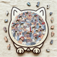 ⏳Tijdelijke aanbieding! 🧩Houten puzzel van 135 stukjes in gedempte tinten, met een kattenmotief.