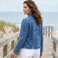 🧥 NU 57% KORTING! 🌸 Dames denimjas met ruches en open front – Lichtgewicht & vrouwelijk – Veelzijdig & chic 👗