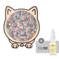 ⏳Tijdelijke aanbieding! 🧩Houten puzzel van 135 stukjes in gedempte tinten, met een kattenmotief.