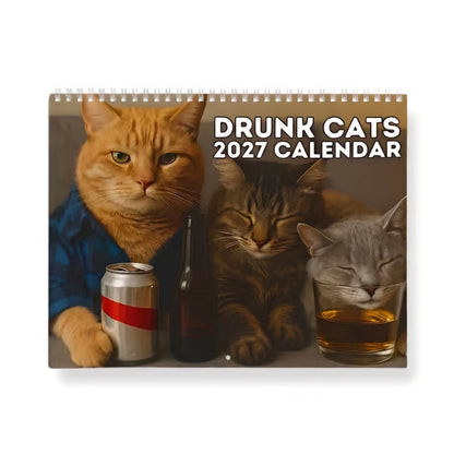 🍺🐱 63% KORTING – Dronken Katten Kalender 2027 | 12 Maanden Vol Grappige Katten & Drankjes
