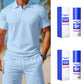 Tweedelige zomerset voor heren, bestaande uit een poloshirt en een korte broe