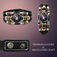 Glow-in-the-Dark-armband met 12 sterrenbeelden van leer voor mannen en vrouwen (6,9/8,1 inch