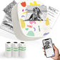 Top kerstcadeau 2026 🎅 XenGro Mini draagbare stickerprinter, mini thermische printer met 3 rollen papier, Bluetooth inktloze printpods, zakformaat labelmaker geschikt voor creatieve kinderen