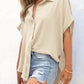 🔥Hete Uitverkoop 50% Korting💥Vrouwen Casual Button korte mouwen shirt met split Bottom Plain Gekleurde Tops