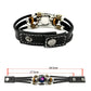 Glow-in-the-Dark-armband met 12 sterrenbeelden van leer voor mannen en vrouwen (6,9/8,1 inch
