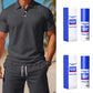 Tweedelige zomerset voor heren, bestaande uit een poloshirt en een korte broe