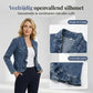 🧥 NU 57% KORTING! 🌸 Dames denimjas met ruches en open front – Lichtgewicht & vrouwelijk – Veelzijdig & chic 👗