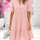 Elegante, opengewerkte, kanten, casual mini-jurk voor dames