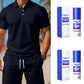 Tweedelige zomerset voor heren, bestaande uit een poloshirt en een korte broe