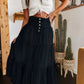 ⏳Tijdelijke aanbieding⏰Dames maxi-rok van denim met hoge taille en ruches in A-lijn model