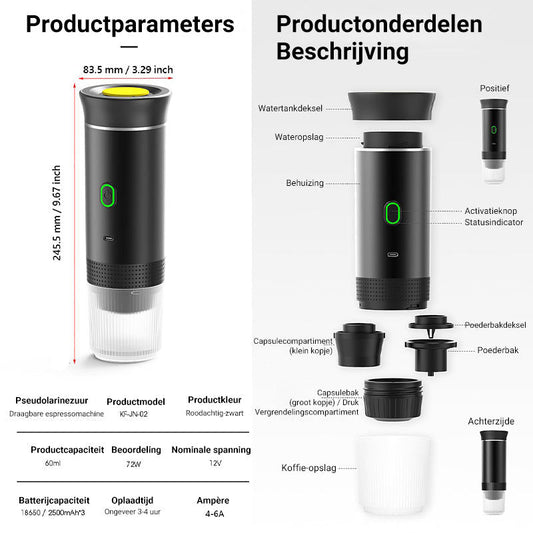 ⏳Beperkte tijd 50% korting!💥 op Oplaadbare Draagbare Capsule Koffiezetapparaat in de Voorverkoop❄️