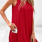 Mouwloze dames-set met ronde hals, 2-delige set, zomerse bijpassende loungeshorts, resort-, luchthaven- en reisoutfit, splitzoom, casual kleding, basic, getailleerd, thuiskleding