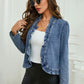 🧥 NU 57% KORTING! 🌸 Dames denimjas met ruches en open front – Lichtgewicht & vrouwelijk – Veelzijdig & chic 👗