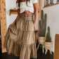 ⏳Tijdelijke aanbieding⏰Dames maxi-rok van denim met hoge taille en ruches in A-lijn model