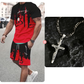 👕 NU 50% KORTING! 🔥 Heren-set met grafisch bedrukt T-shirt en shorts – Zachte stof, opvallend design & perfect voor zomerdagen ☀️