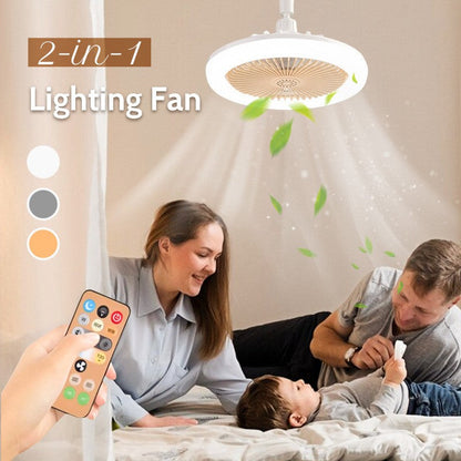 2-in-1 stille verstelbare ventilatorlamp met afstandsbediening voor de slaapkamer （Gratis verzending）