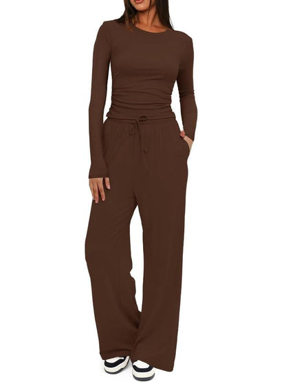 🔥LAATSTE DAG 50% KORTING👚2026 Dames casual kleding Set met loszittende broek en lange mouwen 💕