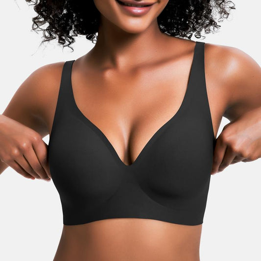 💕 Jelly draadloze bh voor vrouwen – comfortabele, naadloze push-up bralette, ideaal als dagelijkse top of onderkleding met diepe V-hals