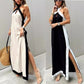 💕Beperkte uitverkoop 50% KORTING💕Dames rugloze halternek split maxi-jurk – Moeiteloze elegantie wacht op u!