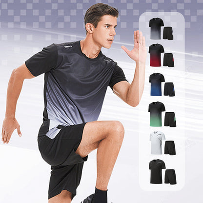 Heren-Trackpak Loose-Fit Sneldrogend Atletisch T-shirt & Korte Broek