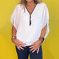 💥Uitverkoop 50% korting🌸Casual Damestop met Chiffon Ritssluiting