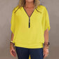 💥Uitverkoop 50% korting🌸Casual Damestop met Chiffon Ritssluiting