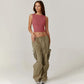 Hoog Nek Slim Fit Crop Tank Overhemd Y2k Tops