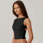 Hoog Nek Slim Fit Crop Tank Overhemd Y2k Tops
