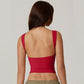 Hoog Nek Slim Fit Crop Tank Overhemd Y2k Tops