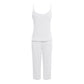 Dames Effen Spaghettibandjes Top en Lange Broek Set