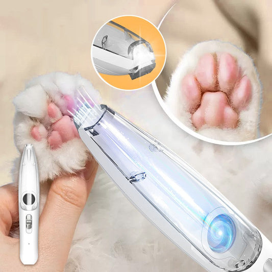 🐾✨ Draadloze tondeuse met LED-verlichting – Oplaadbare trimmer met 2 snelheden voor honden en katten