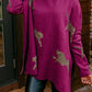 Casual top met lange mouwen in retro-stijl met tijger- en luipaardprint