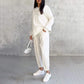 Dames Sweatshirts & Broeken Set met Lange Mouwen en Onregelmatige Hems