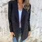 Modieuze effen gekleurde blazer met lange mouwen