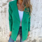Modieuze effen gekleurde blazer met lange mouwen