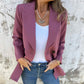 Modieuze effen gekleurde blazer met lange mouwen