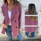 Modieuze effen gekleurde blazer met lange mouwen
