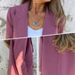 Modieuze effen gekleurde blazer met lange mouwen
