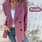 Modieuze effen gekleurde blazer met lange mouwen