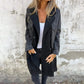 Trenchcoat van middellange lengte met stiksels in Denim Jean