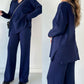 V-hals Casual Split Gebreide Tweedelige Set