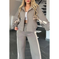 🌸Lente aanbieding🌸Gestreepte jas met rits & casual broek voor dames (2-delige set)