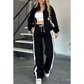 🌸Lente aanbieding🌸Gestreepte jas met rits & casual broek voor dames (2-delige set)