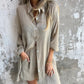 🔥2025 Vrouwen Fashion Street Casual Effen Shirt Lange Mouwen Set