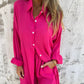 🔥2025 Vrouwen Fashion Street Casual Effen Shirt Lange Mouwen Set