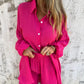 🔥2025 Vrouwen Fashion Street Casual Effen Shirt Lange Mouwen Set
