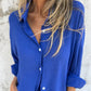 🔥2025 Vrouwen Fashion Street Casual Effen Shirt Lange Mouwen Set