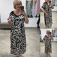 🥰Strapless V-hals Letter Patchwork Ademend Jurken