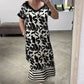 🥰Strapless V-hals Letter Patchwork Ademend Jurken