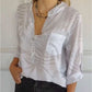 48% UIT💕Damesmode Gedrukt V-Hals Hemd Top